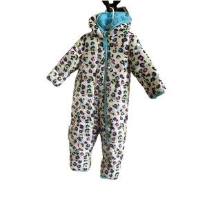 Spyder Bunting Hooded Snowsuit Rainbow Leopard Print Size 18 Months